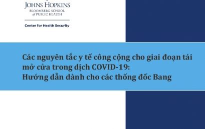 Các nguyên tắc y tế công cộng cho giai đoạn tái mở cửa trong dịch COVID-19: Hướng dẫn dành cho các thống đốc bang